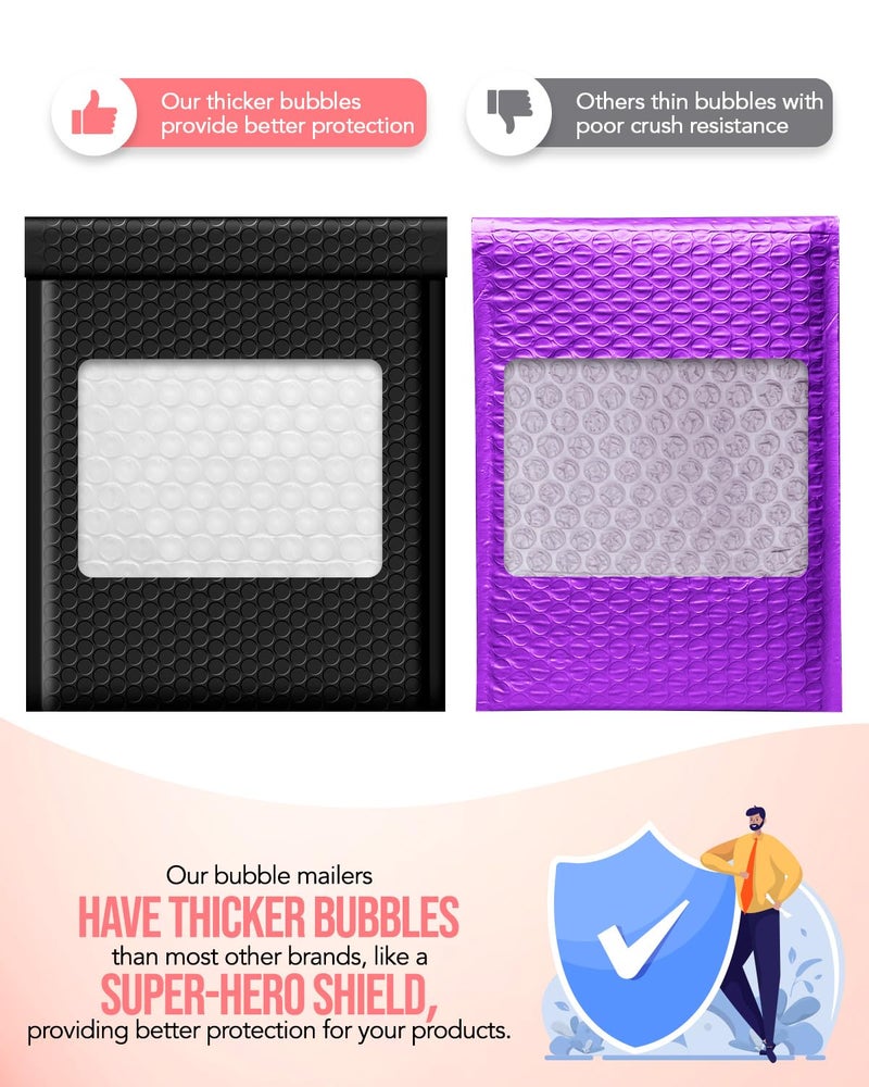 GSSUSA Black Bubble Mailers 8.5x12 large Padded Envelopes 25 Pack,Self-Seal Shipping Mailer, Packaging Bags, Small Business Supplies,Mailing Bags, Packaging for Small Business, Black - Image 5